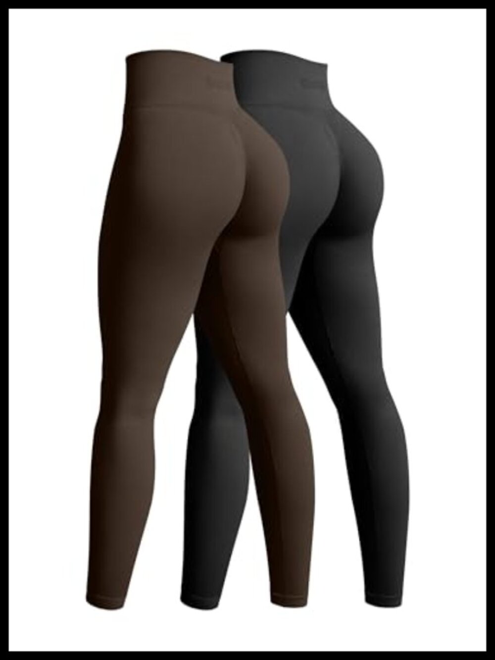 OQQ 2 Piece High Waist Butt Lifting Yoga Leggings for Women Workout